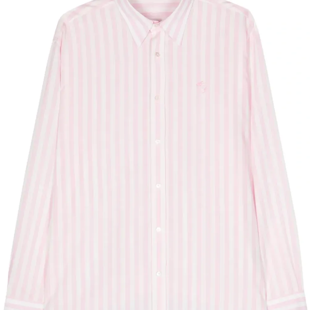 Полосатая рубашка с вышитым логотипом