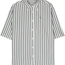 Полосатая рубашка с вышитым логотипом