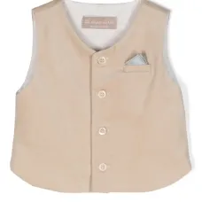 Жилет с V-образным вырезом и нагрудным карманом