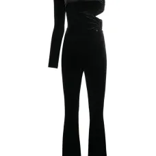 Бархатный комбинезон на одно плечо