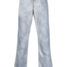 Прямые джинсы с эффектом потертости