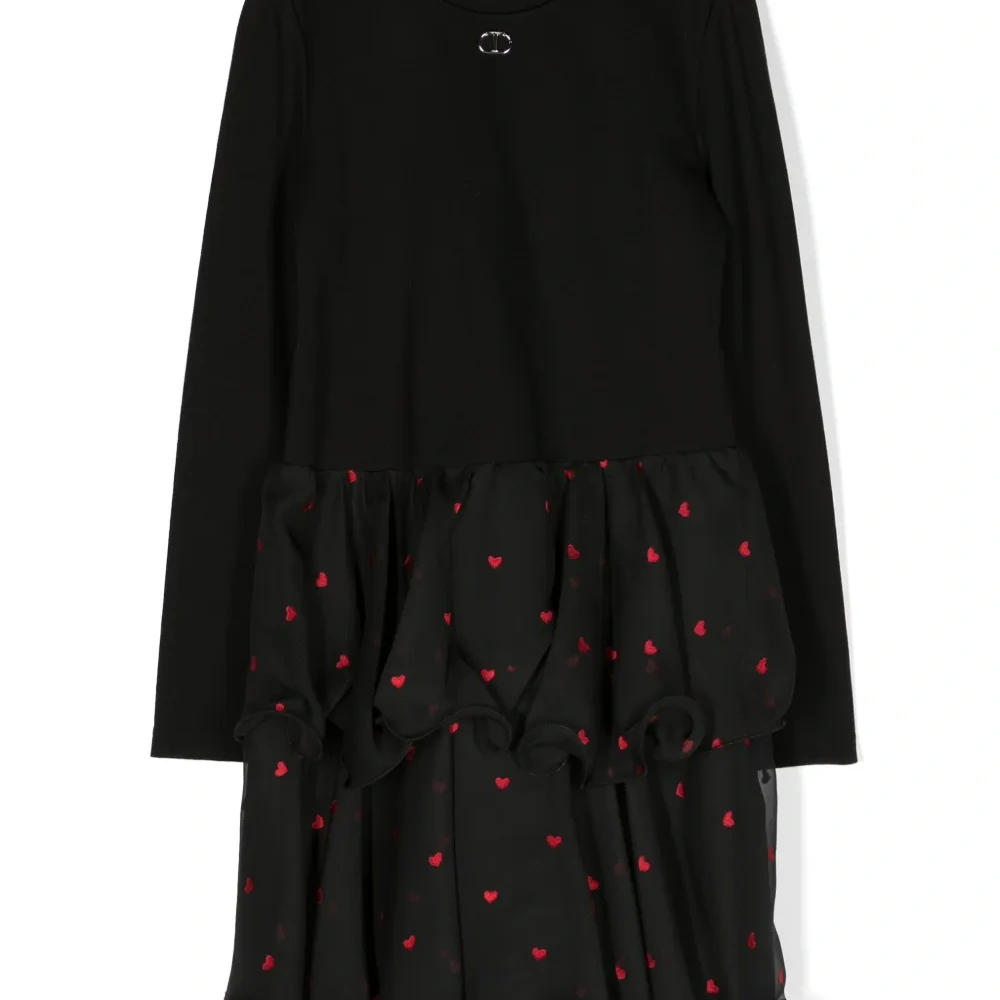 Платье с длинными рукавами и принтом