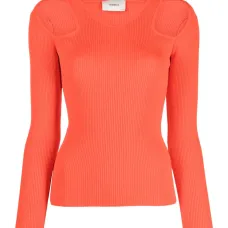 Свитер в рубчик с вырезом Свитер в рубчик с вырезом