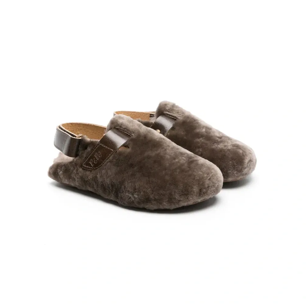 Флисовые слиперы с ремешком на пятке