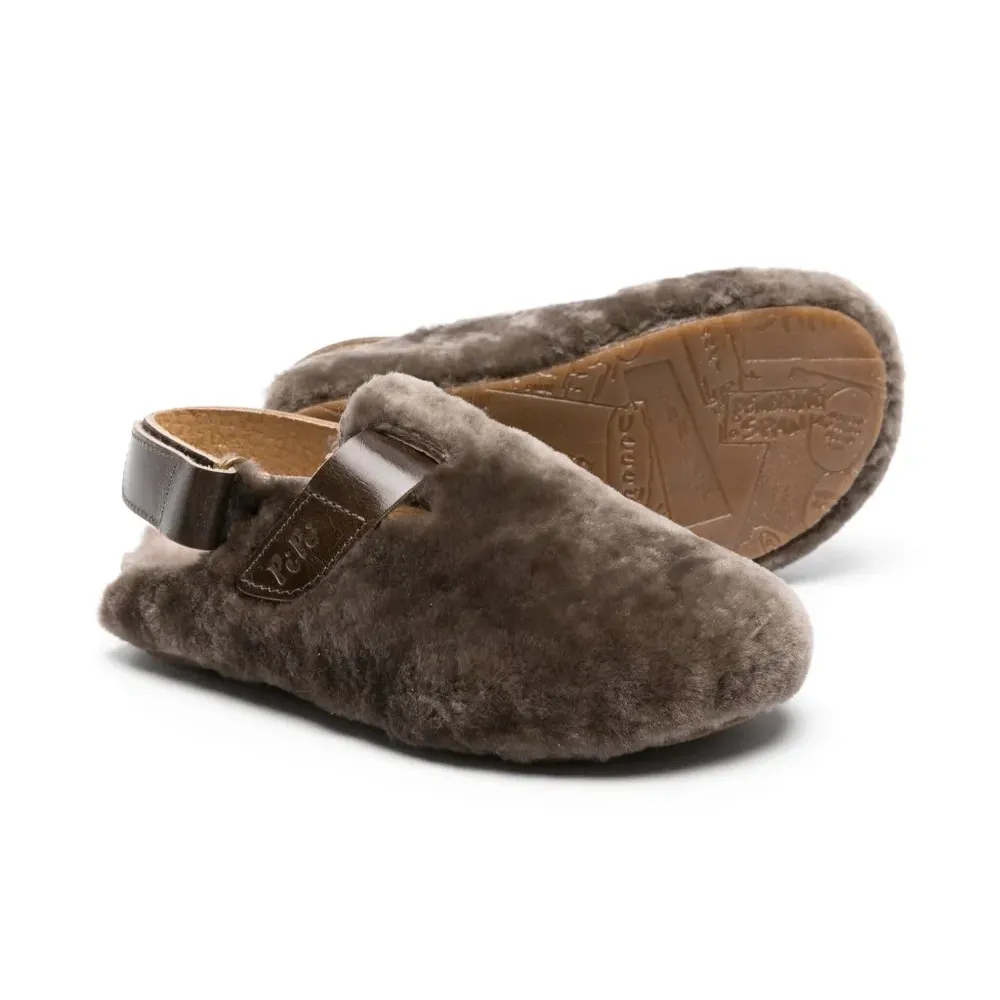 Флисовые слиперы с ремешком на пятке