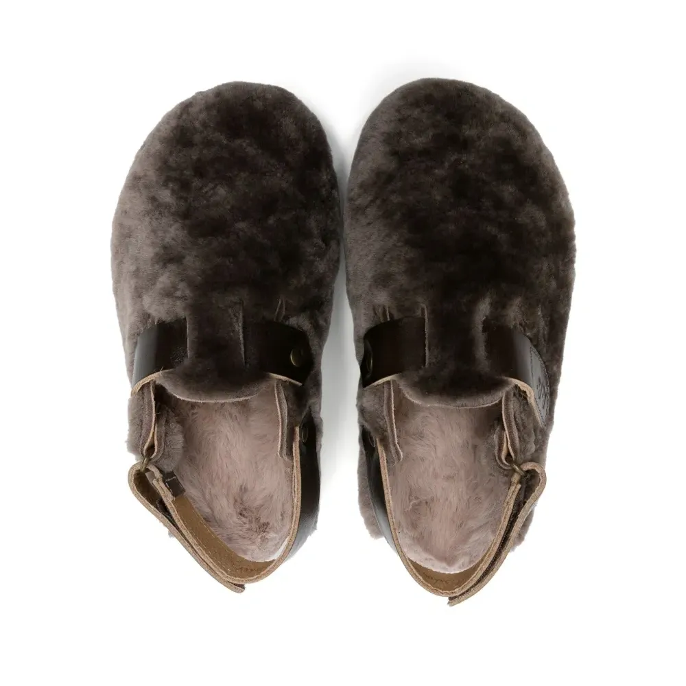 Флисовые слиперы с ремешком на пятке