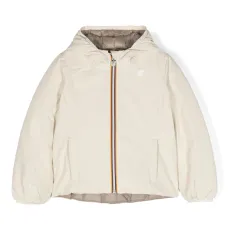 Пуховик с капюшоном и логотипом