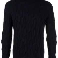 Джемпер фактурной вязки с высоким воротником