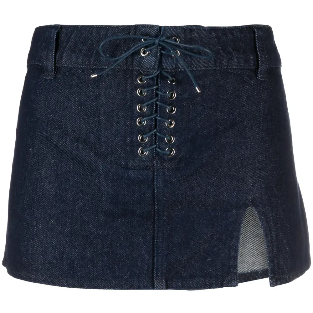 Джинсовая рубашка с разрезом