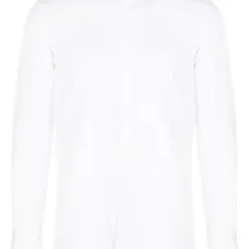 Logo-embroidered long-sleeve cotton shirt