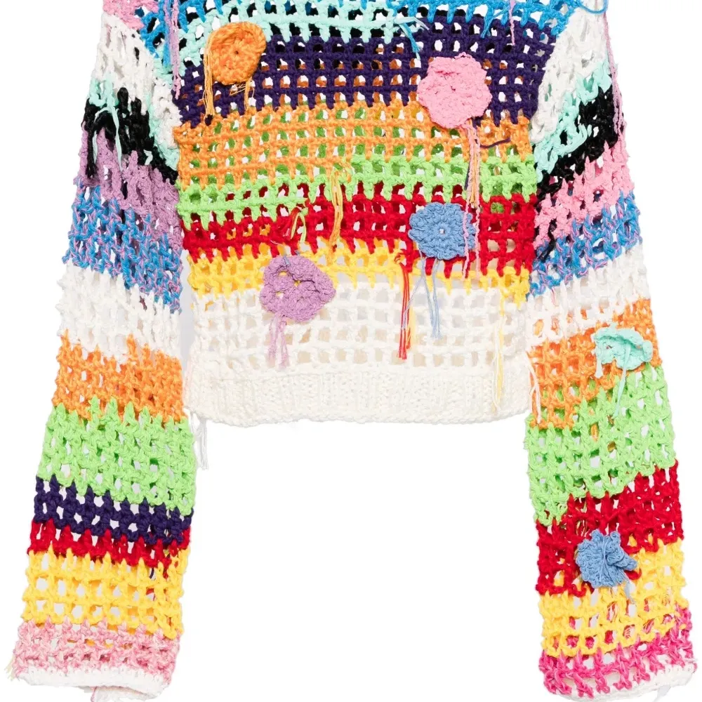 Полосатый джемпер в технике кроше