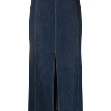 Джинсовая юбка миди с разрезом Джинсовая юбка миди с разрезом