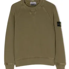 Compass-patch cotton sweatshirt