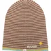 Полосатая шапка бини с вышитым логотипом