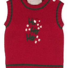 Жилет с круглым вырезом и вышивкой