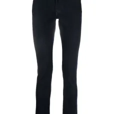 Slim-cut logo-patch jeans