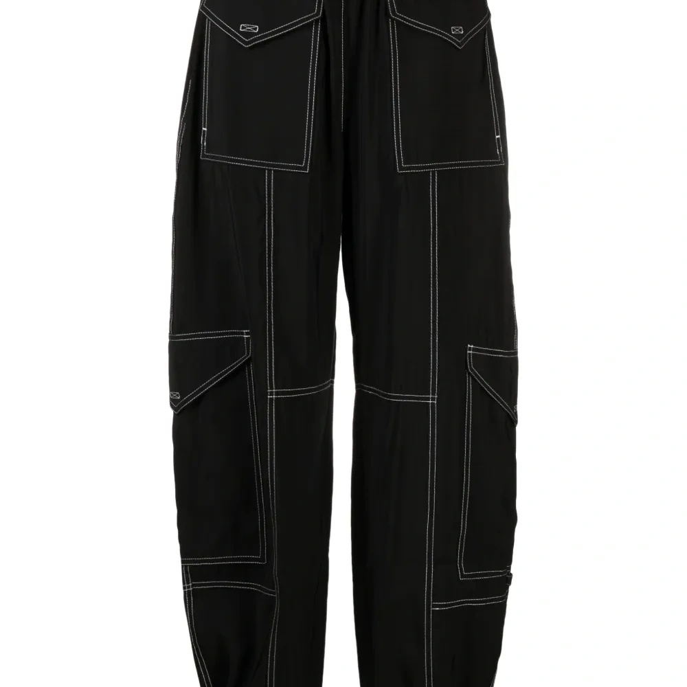 Брюки карго с присборенной талией