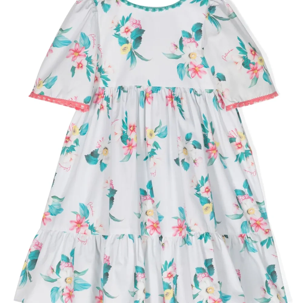 Платье с оборками и цветочным принтом