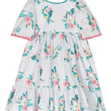 Платье с оборками и цветочным принтом