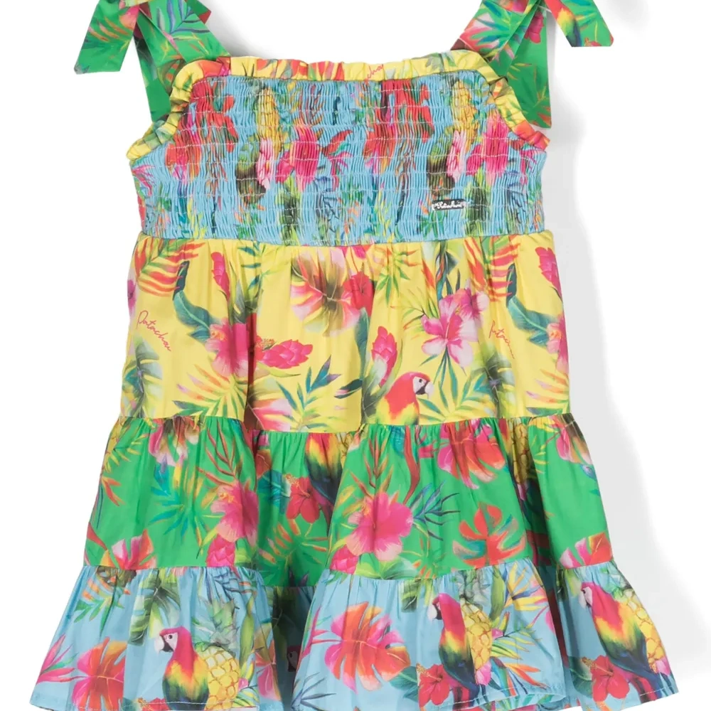 Ярусное платье с принтом