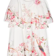 Платье с цветочной аппликацией и принтом Платье с цветочной аппликацией и принтом