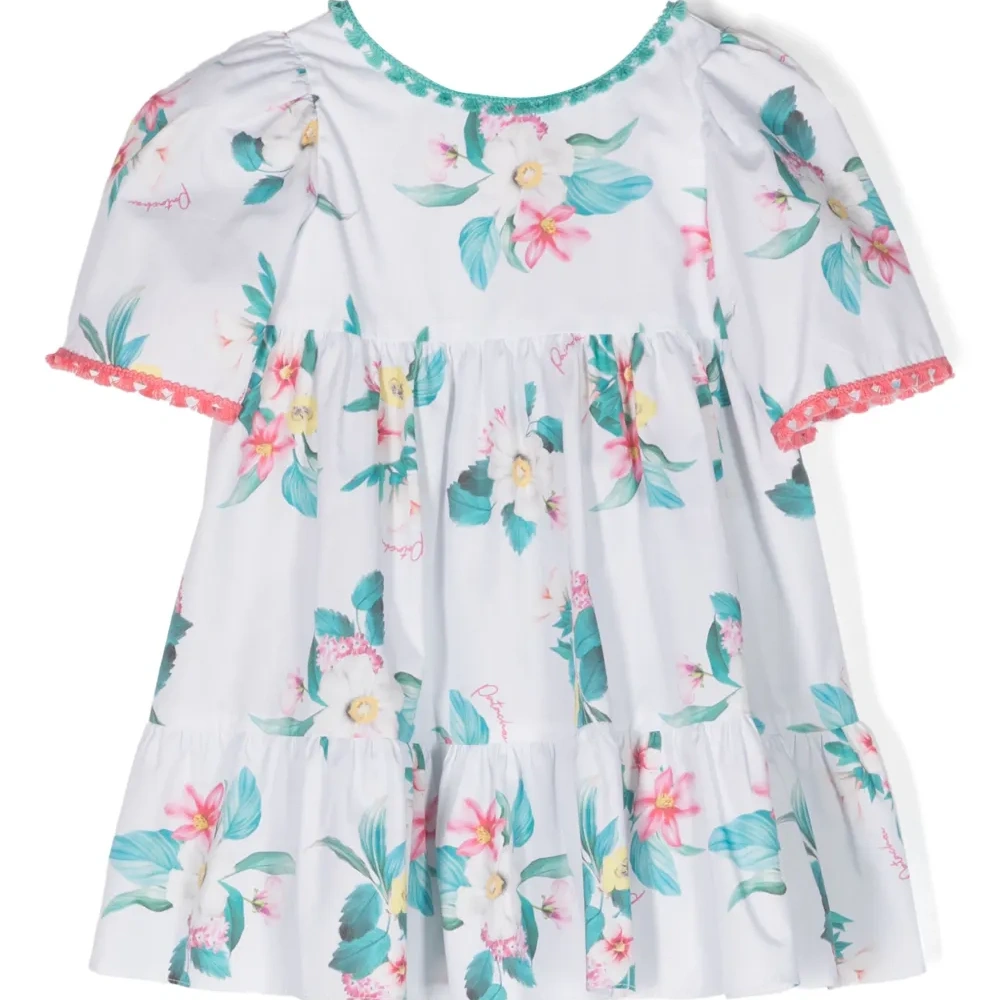 Платье с оборками и цветочным принтом