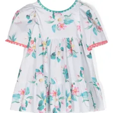 Платье с оборками и цветочным принтом