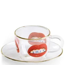 Набор из двух кофейных чашек с графичным принтом