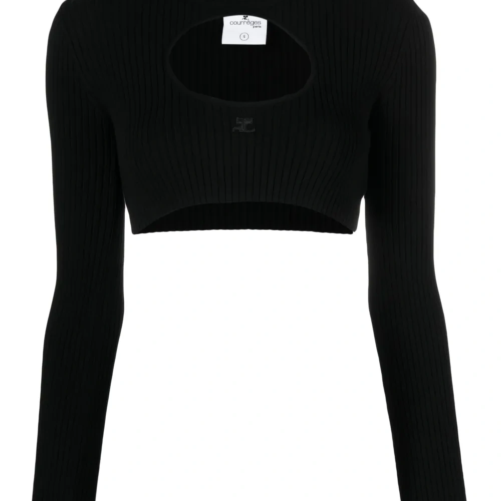 Джемпер с вырезами и вышитым логотипом