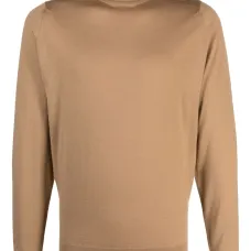 Шерстяной джемпер тонкой вязки с высоким воротником