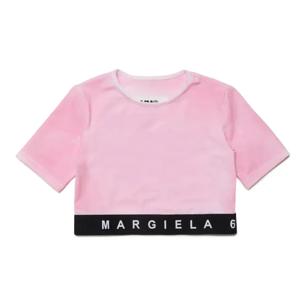 Футболка с эффектом потертости и логотипом