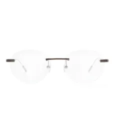 Очки в круглой безободковой оправе