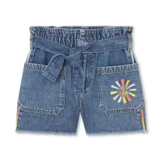 Джинсовые шорты с вышитым логотипом