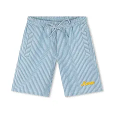 Полосатые шорты с вышитым логотипом
