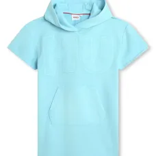 Платье мини с капюшоном и логотипом