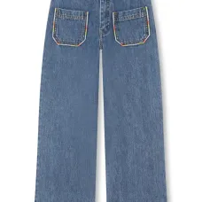 Прямые джинсы с вышивкой Прямые джинсы с вышивкой