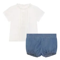 Комплект из топа и шортов с оборками Комплект из топа и шортов с оборками