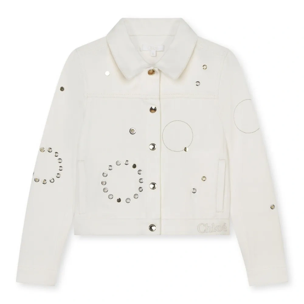 Джинсовая куртка-рубашка с люверсами