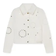 Джинсовая куртка-рубашка с люверсами