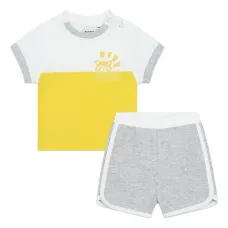 Комплект из футболки и шортов в стиле колор-блок