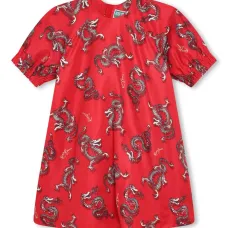 Платье с короткими рукавами и графичным принтом