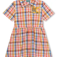 Платье-рубашка в клетку гингем