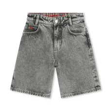Джинсовые шорты-бермуды с нашивкой-логотипом