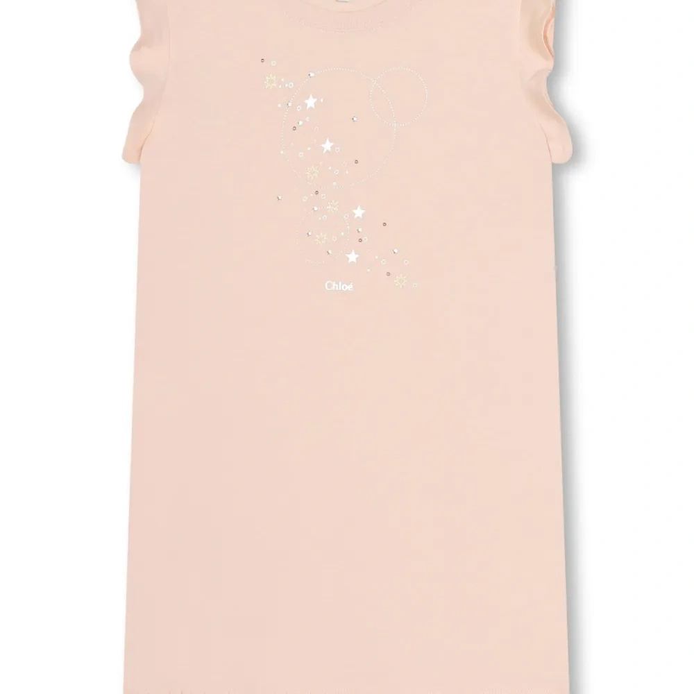 Платье с принтом и бахромой