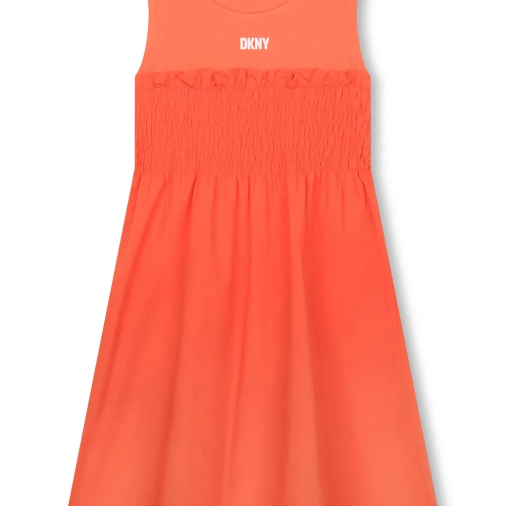 Платье со сборками и логотипом