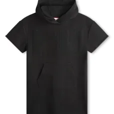 Платье мини с капюшоном и логотипом