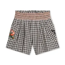 Клетчатые шорты с вышивкой