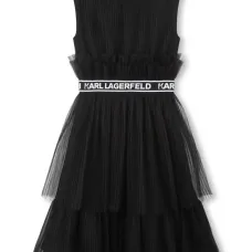 Платье А-силуэта с тюлем