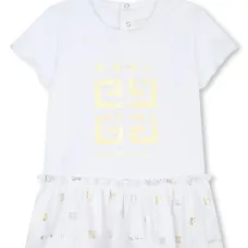 Платье-футболка с оборками и логотипом