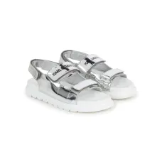 Сандалии с эффектом металлик и логотипом